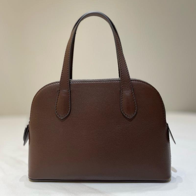Niche First-layer Cowhide Minimalist Style New Spring and Summer Shell Bag Single Shoulder Crossbody Portable Commuter Bowling Bag