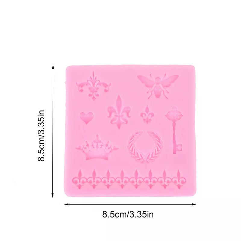 Dragonfly Crown Key Photo Frame Shaped Silicone Mold DIY Lace Scroll Photo Frame Silicone Candy Cake Border Decoration Mold