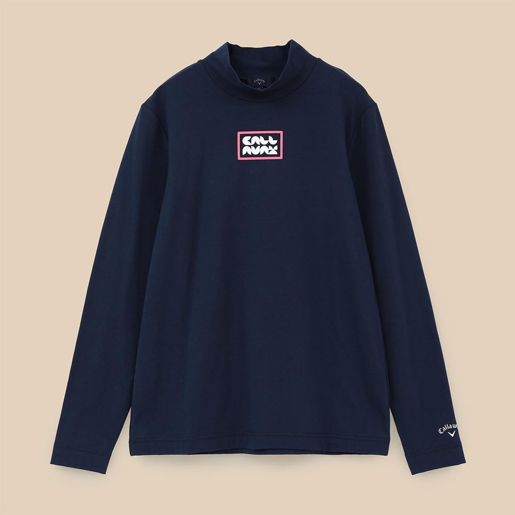 Callaway Women's Long Sleeve Mock Neck Shirt (Brand Logo, Stretch) / Golf Undershirt / C24133200 1120_Navy, Medium