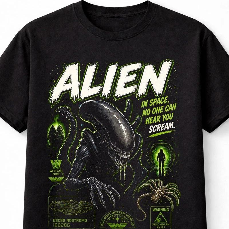 Alien Xenomorph Horror Movie Weyland Yutani Nostromo Unisex TShirt S