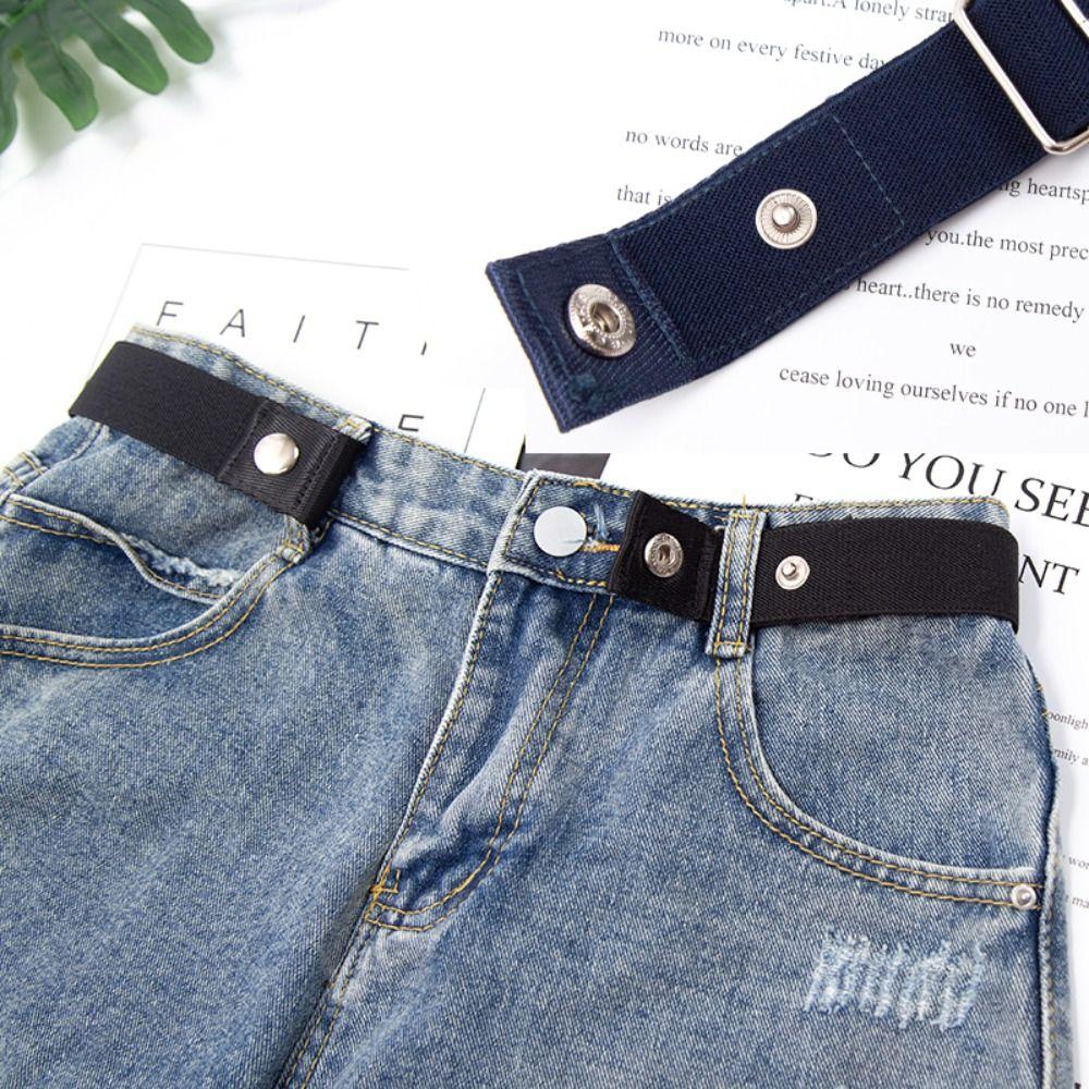 Fashion Lazy Elastic Waist Band Colorful Adjustable Buckle-Free Belts Seamless Elastic Belt For Women Men