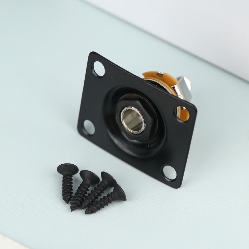 Electric Guitar Jack Output Plate Guitar Output Jack Plate Square Shape Metal Compact Guitar Jack Socket Plate Guitar