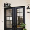 Retro Jazz Trio Metal Wall Art Trumpet Bass Brass Decor for Door Frame Corner Accent, Gift for Music Lover, 14.2x8.9 Inch Black