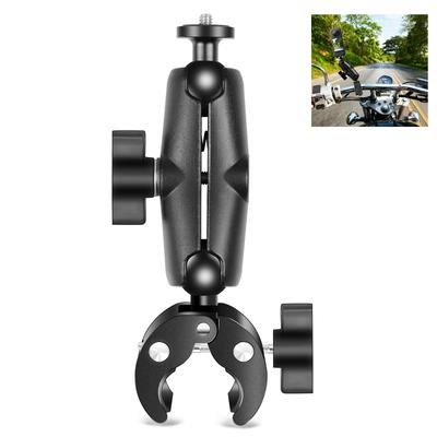 PULUZ PU909B Motocykel Clamp Riadidlá bicykla Super Clamp Mount Dual otočná guľová hlava o 360 stupňov