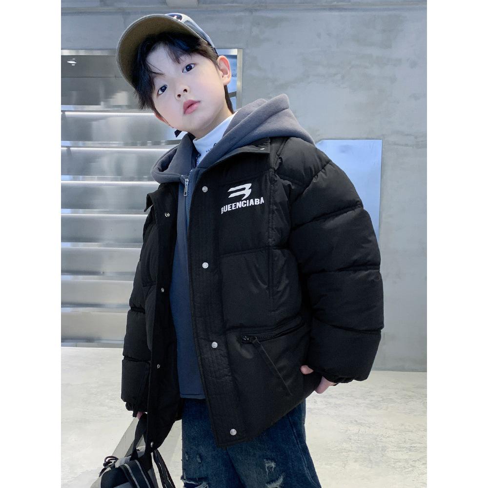Boys' Red Winter Two-in-One Thickened Cotton Jacket