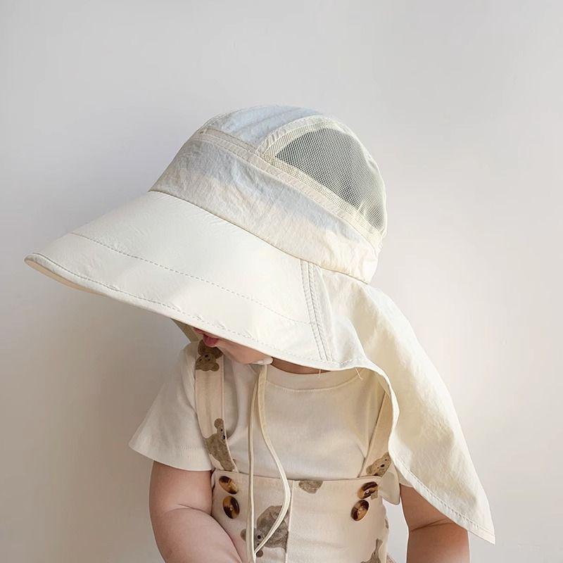 Quick-Dry Kids' Sun Hat with Neck Protection - Spring & Autumn Wide Brim for Boys and Girls
