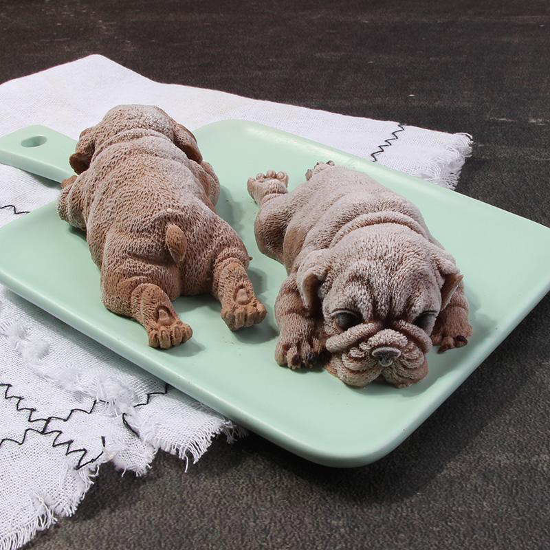 VIE LENTE 3D Shar Pei Hund Silikonformen 1 Stück DIY Fondant Schokolade Gelee Eisformen Kuchen Dekorationswerkzeuge Würfel Kuchenformen