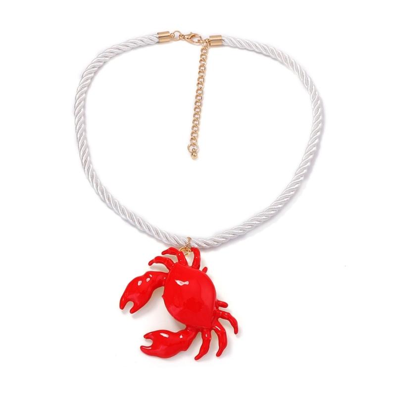 Collana Trendy con Ciondolo Granchio Multicolore Catena Clavicola in Lega Multicolore Gioiello Statement Per Uso Quotidiano