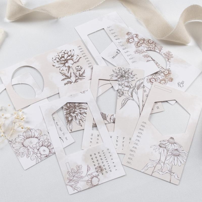 20 Stuks Inktwas Schilderij Patroon Uitgesneden Materiaal Papier Traditioneel Chinees Landschap Bloemen Motieven Ideaal voor Journal