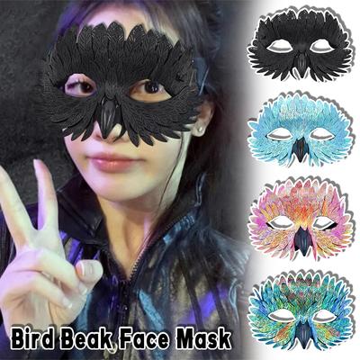 Bird Beak Eagle Mask Half Face Masks Feather Masquerade Halloween Carnival Dress Up Purim Party Cosplay Costume Props Gifts New