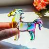 Colorful Decorative Crystal Horse Statue Glass Animal Sculpture  Office Decoration