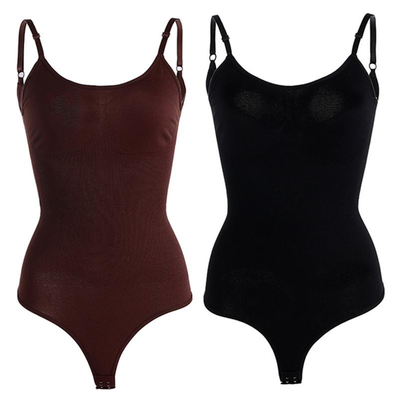 Seamless Shaping Bikini Thong Bodysuit with Waist and Tummy Control, Strapless, Form-Fitting Shaper