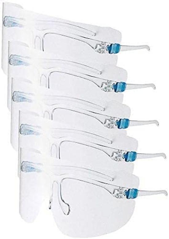 

Eyeglass Transparent Shield for UV Disaster Impact Outdoor Oil Splash Laboratory Adult Size [EXTRA-HOLIDAY] Ultra-Lightweight Goggles, 5-Piece Set,