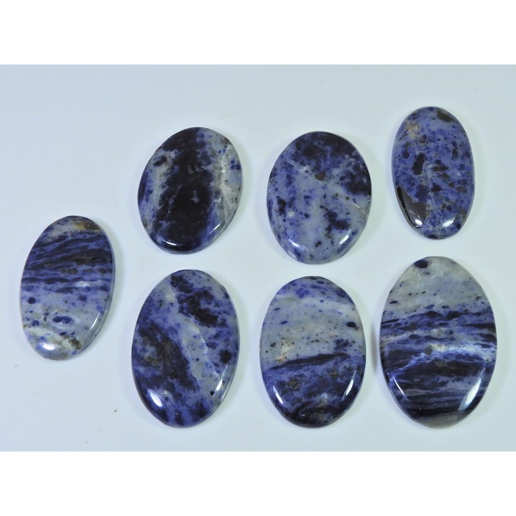 337Cts. Natural Blue Sodalite Oval Cabochon Loose Gemstone 07Pcs Lot 36-41MM C-1497