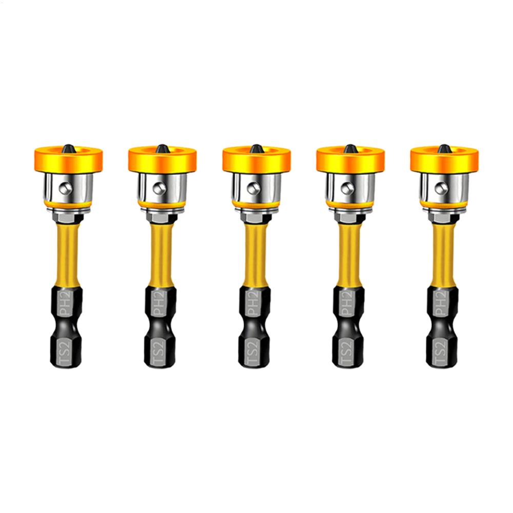 5pcs Magnetic Positioning Screwdriver Bits Drywall Drill Bit With Depth Limiter Adjustable Depth PH2 Positioning Screwdriver Bit