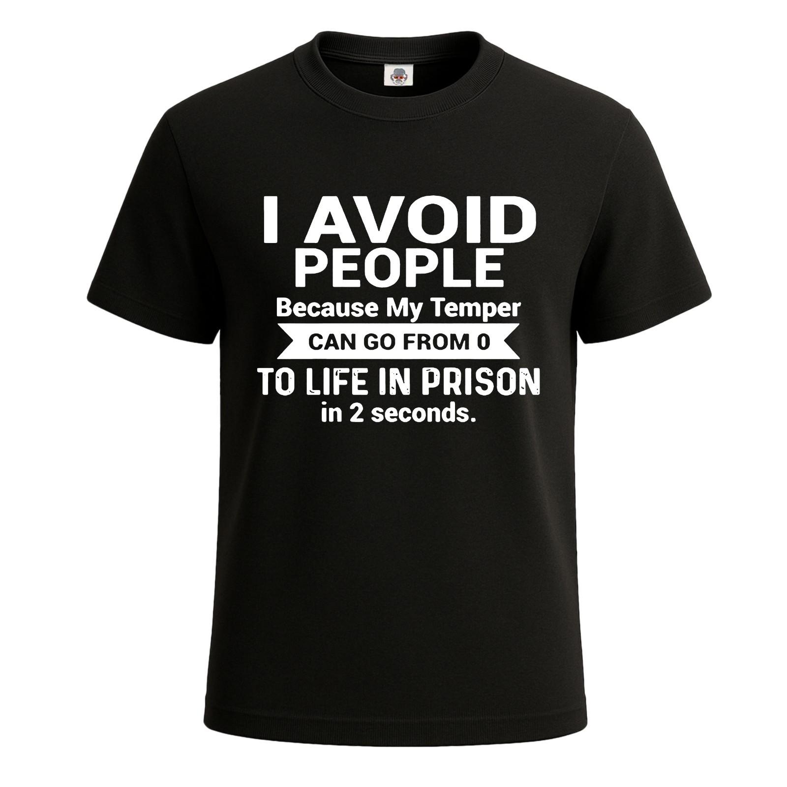 I Avoid People Because My Funny Novelty T-Shirt Joke Gift Party Mens Tee Top S разноцветный