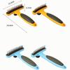 Dog Comb One-click Dog Brush Double Row Rake Combs for Dogs Hair Knot Cleaning Self Cleaning Dogs Rake Comb Pet Grooming Brush
