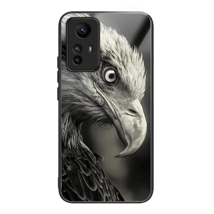 

Для Xiaomi Redmi Note 12S 4G Чехол ТПУ + закаленное стекло с узором и защитной задней крышкой