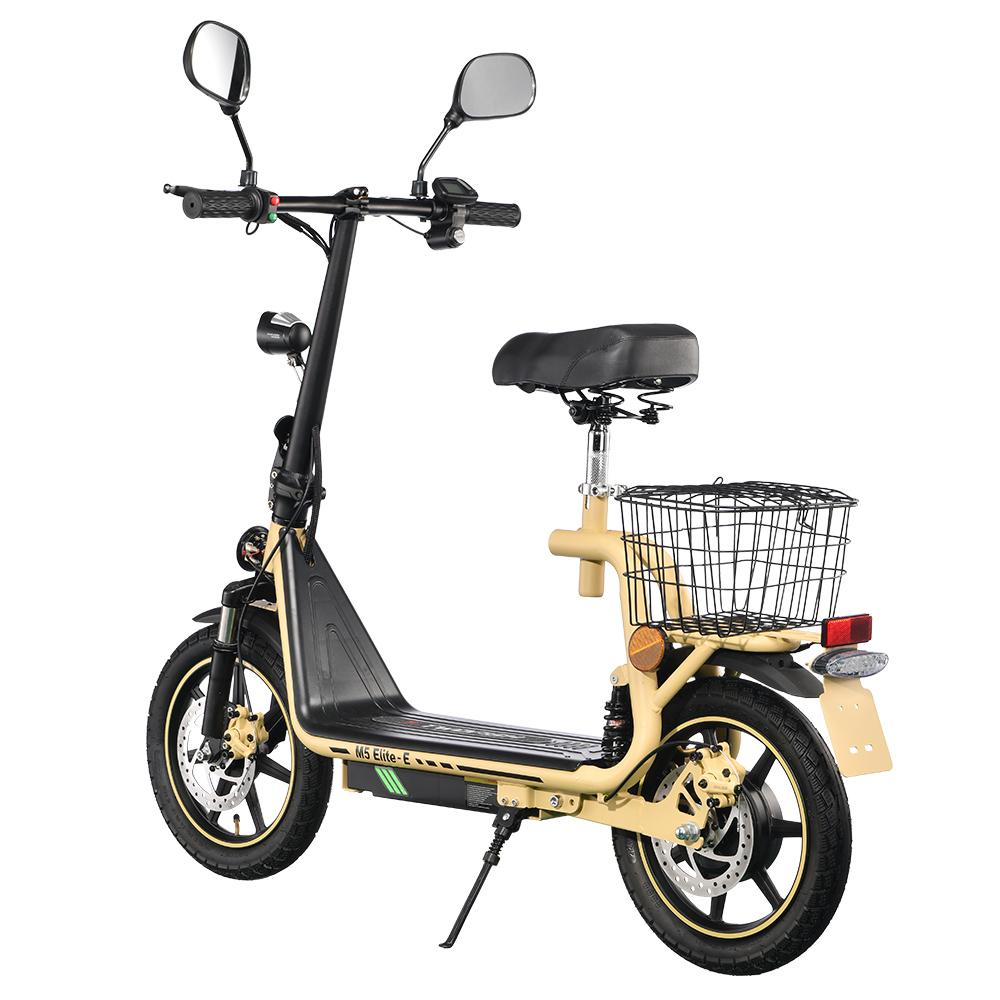 TWOFISH M5 Elite-E EEC Certified Electric Scooter with Seat and Rear Basket, 500W Motor, 48V 13Ah Battery