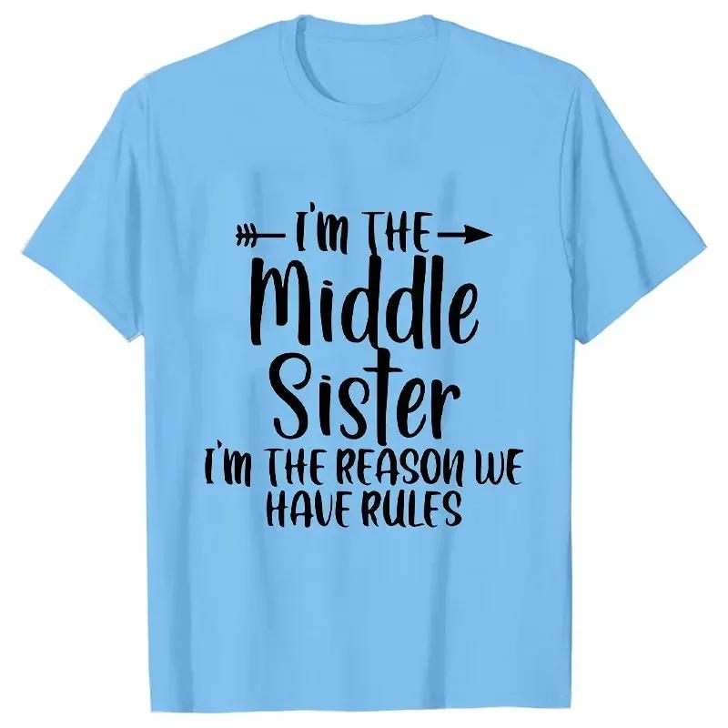 Sister Rules Gifts T Shirts Sweet Fashion Women Tshirt Funny Oldest Middle Youngest Sister Tees Sarcastic Sibling Matching Shirt