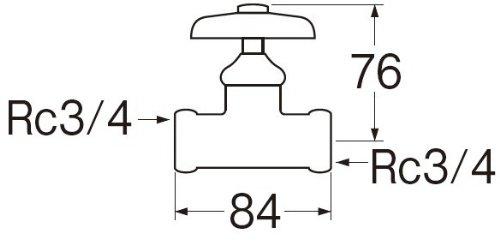 SANEI V23A-20 Decorative Valve, Common Type, Female Thread Decorative Valve, Nominal 20