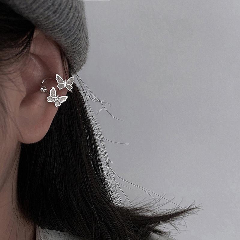 1Pc Korea  Punk Butterfly Cartilage Clip Trendy Design Metal Ear Cuff