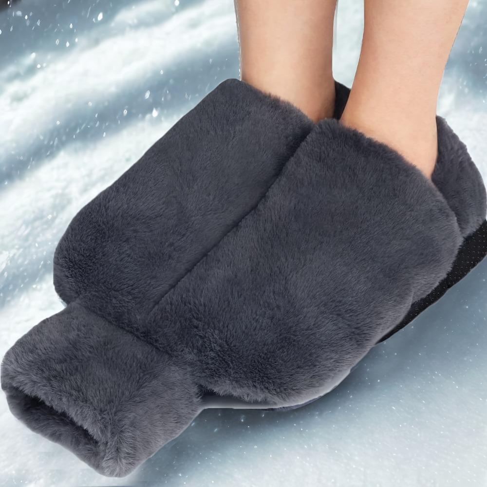 2L Large Non-Electric Hot Water Bottle - Super Soft Plush Cover Rubber Warmer Multi-Use for Hands Feet Warmth Home Office Winter