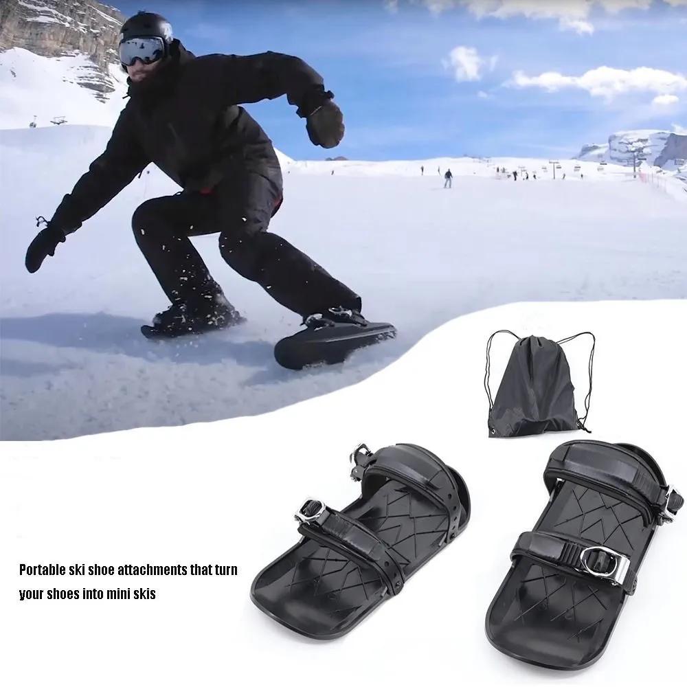 Mini Kurze Skates Ski Schuhe Skiboards Verstellbar Erwachsene Kurze Schuhe Snowblades Tragbar für Winter Outdoor Sportarten Snowboard