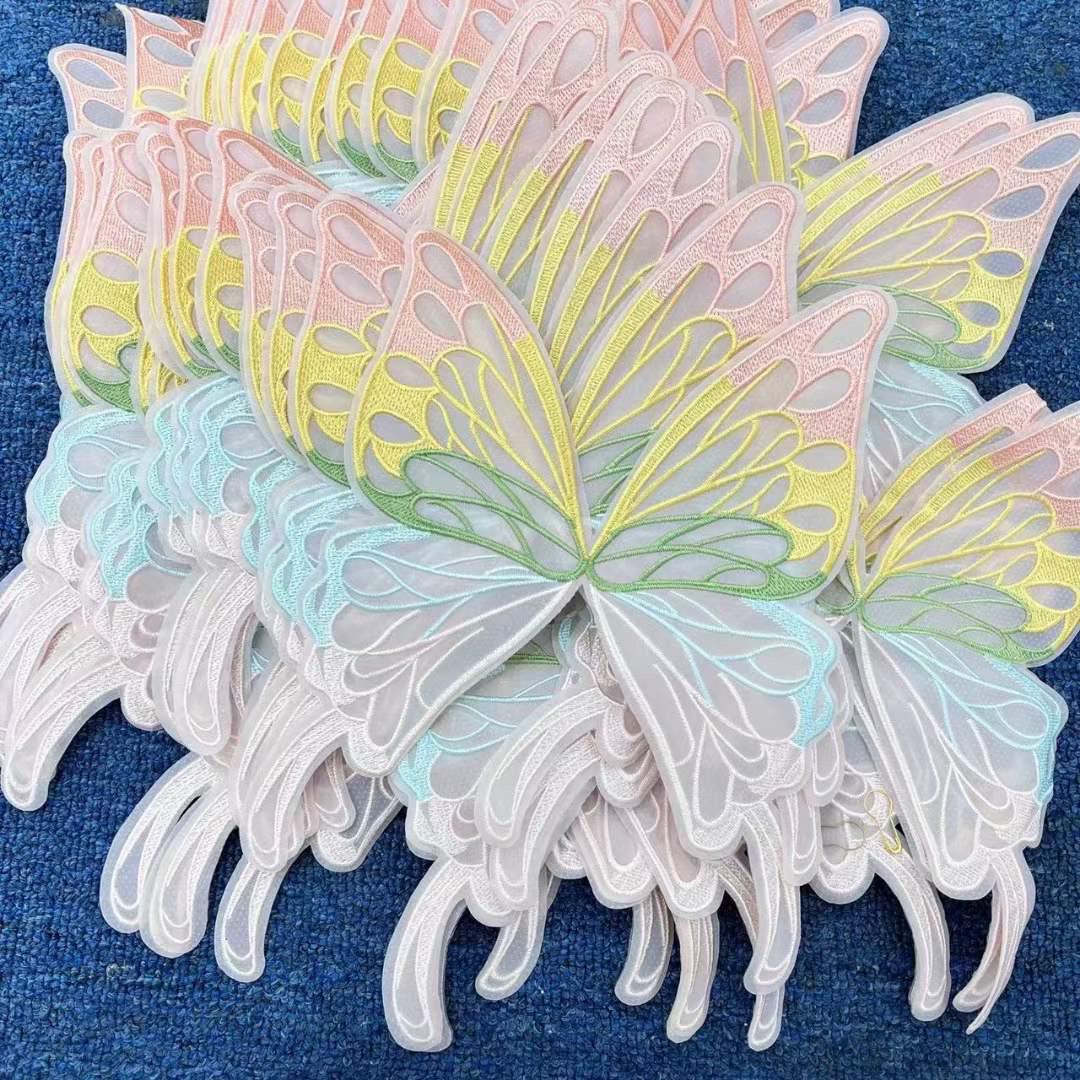 

Красочные вышитые кружевные аппликации в виде бабочек для DIY аксессуаров для одежды