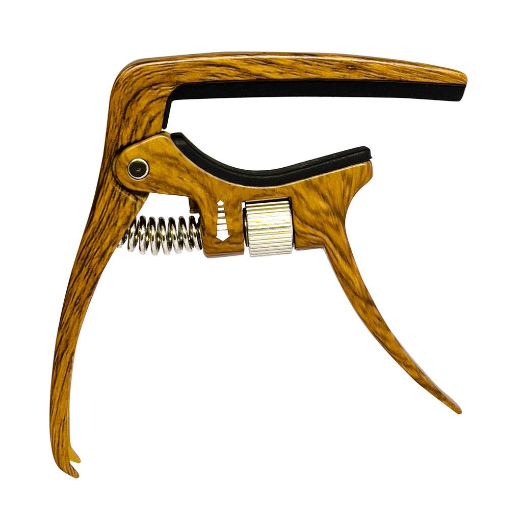 SONDERY Capo for Acoustic and Electric Adjustable Trigger Bridge Pin Removal Wood Grain Quick Change 6-String Guitars, Tension, Function, Finish,