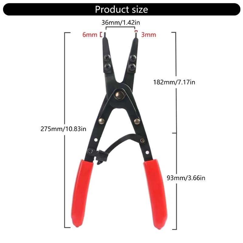 Heavy Duty Spindle Snaps Rings Pliers Internal External Circlip Pliers for Pickup Tool with Ratcheting Lock Mechanism