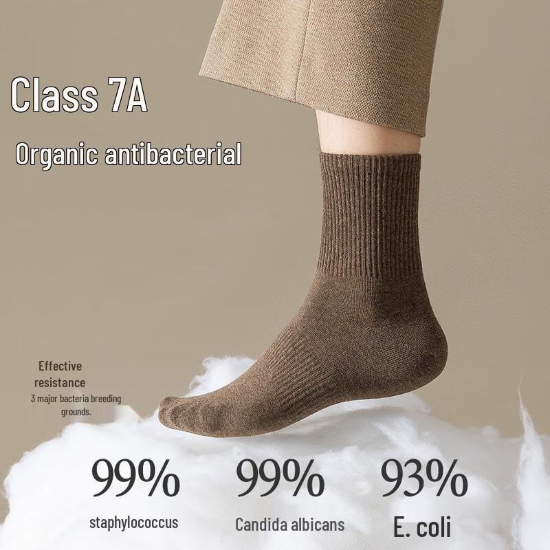 Chang Baosen Men s 7A Antibacterial Anti-Odor Crew Socks - 5 Pairs