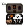 Halloween Decor Mini Ghost Tin Box Set, Little Pocket Cute In A Box, Tiered Tray Display Accessory Miniature Scene Spooky Desktop Decor, Gifts