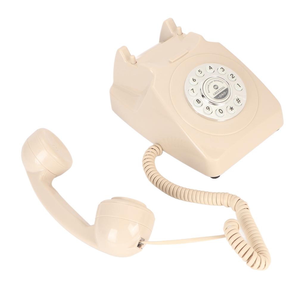 Vintage Telephone Push Button Dialing Sound Message Record Retro Landline for Wedding Party Home