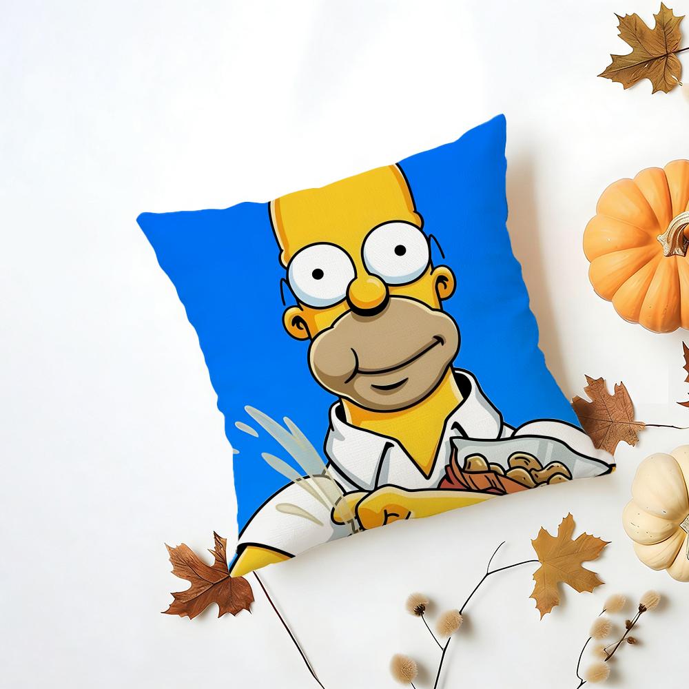 TThe Simpsons Cushion Cover Washable Linen Pillowcase Soft for Daily Sofa Bed Home Room Decor