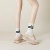 Women's spring new leather platform sports style casual shoes versatile, lightweight and non-slip running shoes