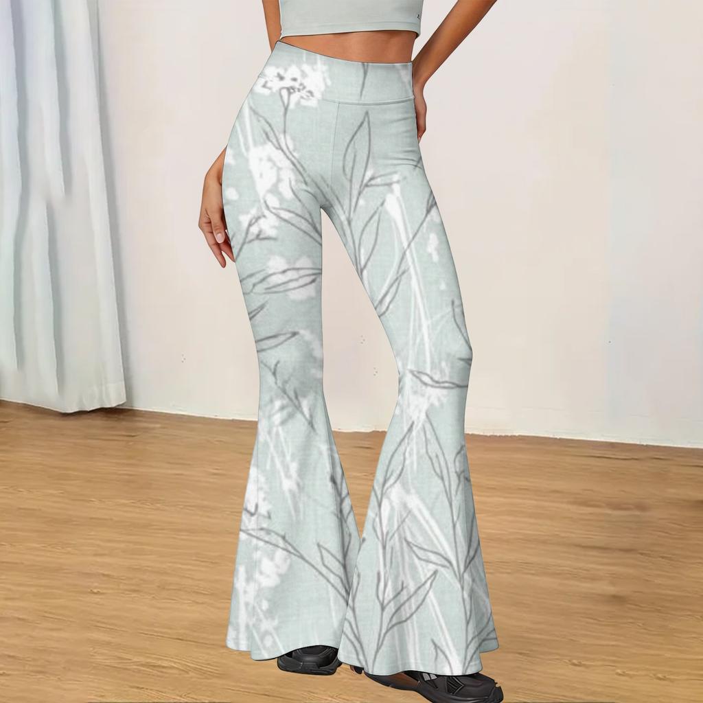 Pantaloni Yoga Donna a Zampa Vita Alta - Pantaloni Lunghi Casual Slim Fit per Uso Quotidiano