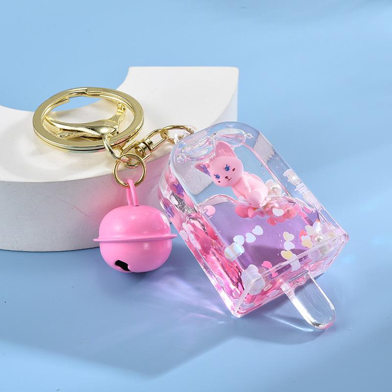Creative Flowing Sand Acrylic Wishing Bottle Keychain