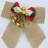 (5 Pcs/pack)8cm Christmas Checkered Butterfly Knot With Bell Christmas Decoration Home New Year Celebration Handmade DIY Pendant