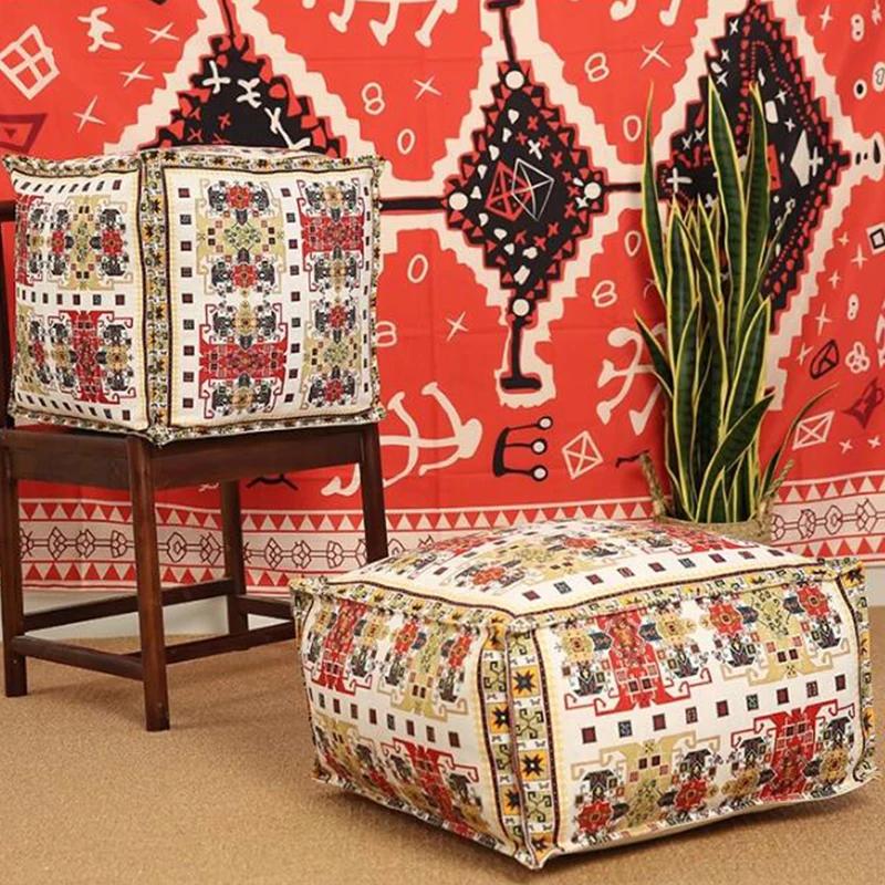 45x45cm Moroccan Meditation Cushion Cover Lazy Futon Footstool Covers Unstuffed Homestay Bay Window Tatami Floor Seat Pouf
