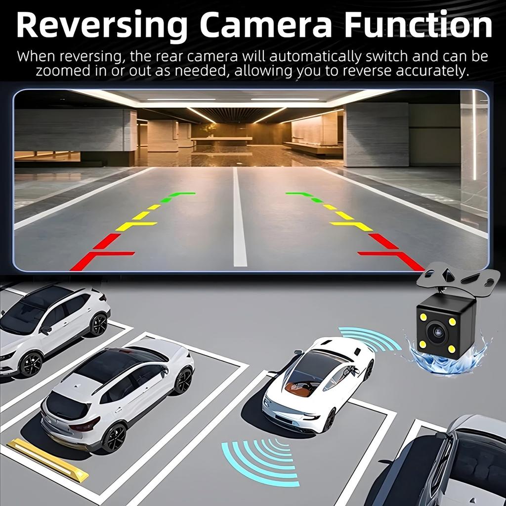 1080P WIFI Camera for Cars, 3/2Channel Dash Cam Front Inside and Rear Car DVR with IR Night Vision Loop Recording Wide Angle Cam