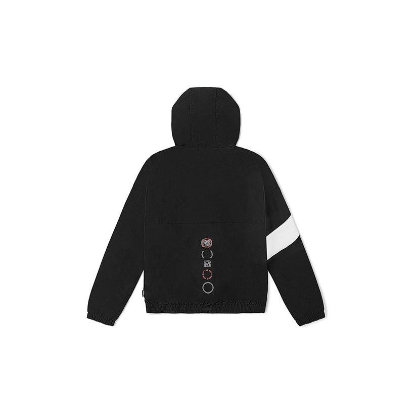 Vans Logo Printed Color Block Hoodie Jacket Men Jackets Black VN0A54JBBLK