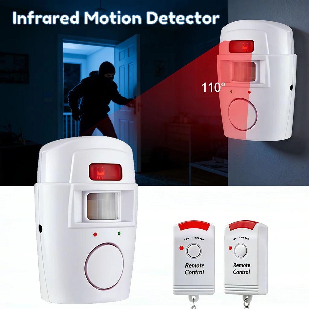 2 Remote Controls Security Detector Infrared Sensor PIR Alarm System Home Security