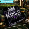 1PC Custom Name Blanket Sacramento Basketball Logo Flannel blankets Patterns Throw Blanket All-Season Soft Gift for Couch, Bed, Camping, Birthday gift