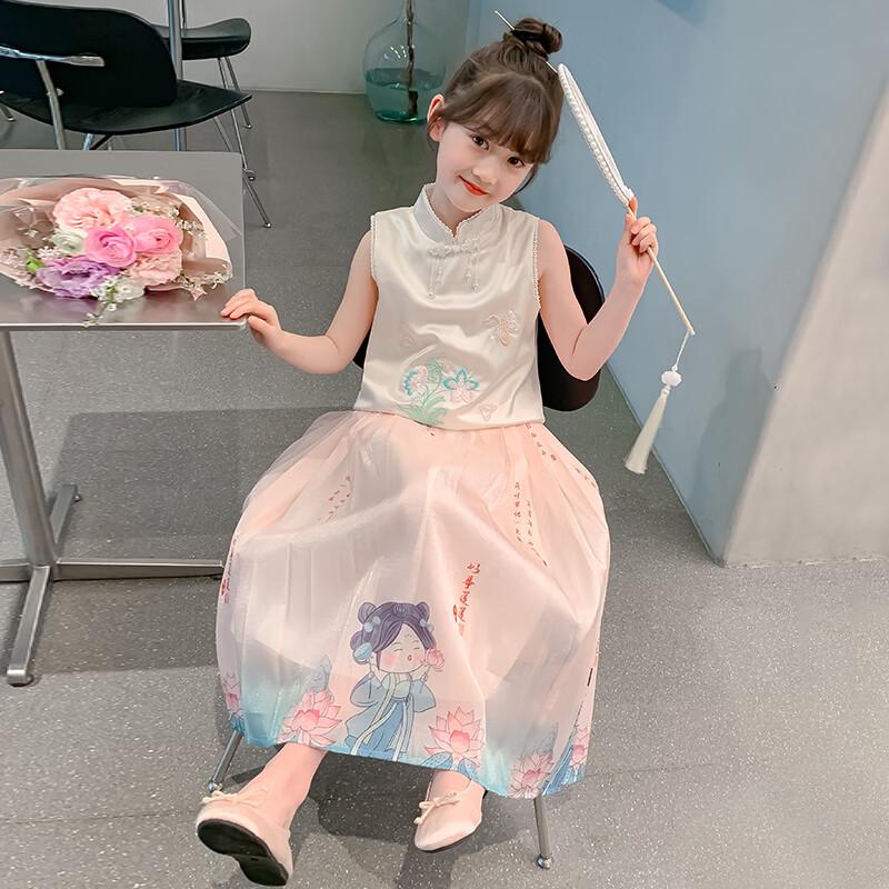 

Летний цветочный комплект юбок для девочек в новом китайском стиле 160