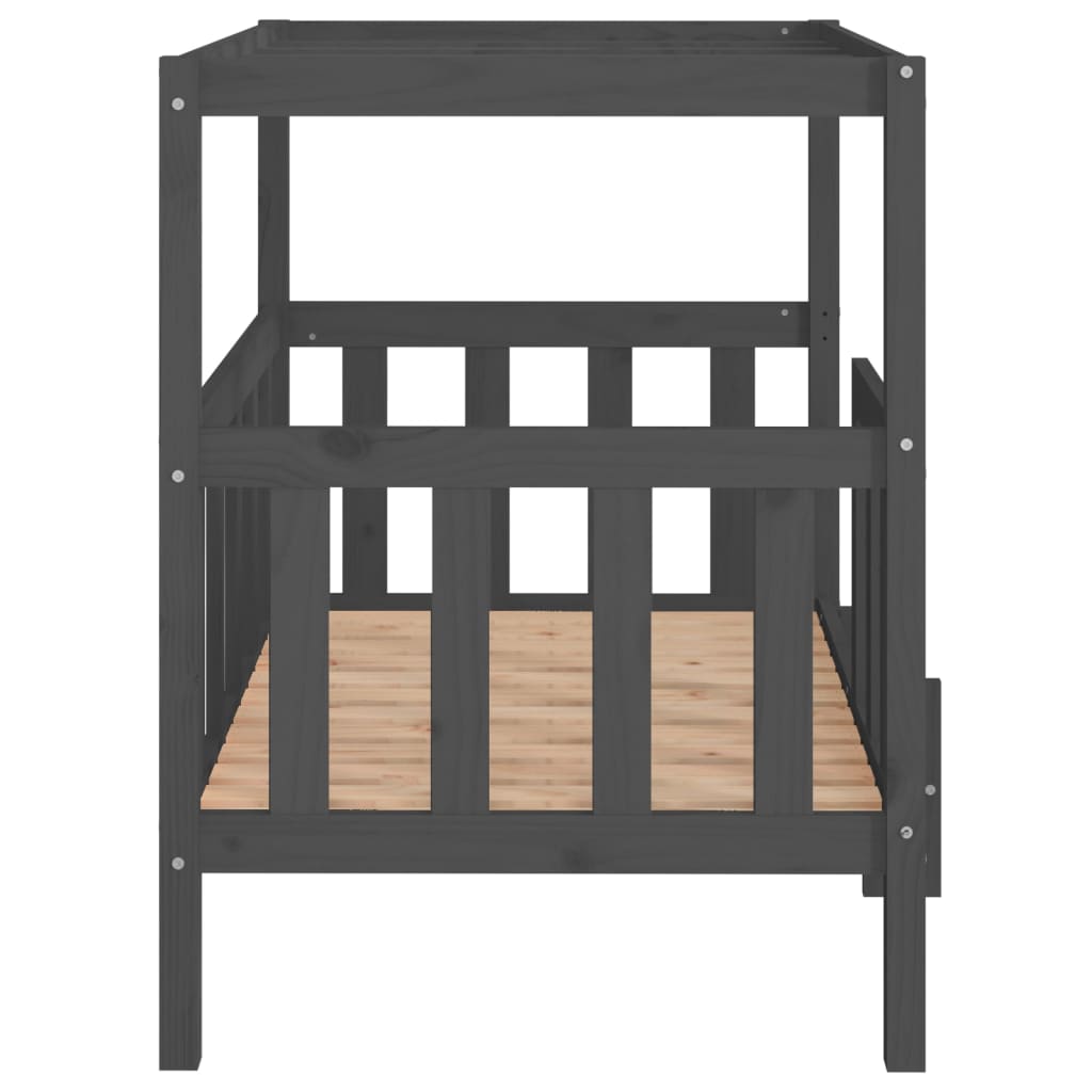 Vidaxl Dog Bed, Grey, 105.5X83.5X100Cm, Solid Pine Wood