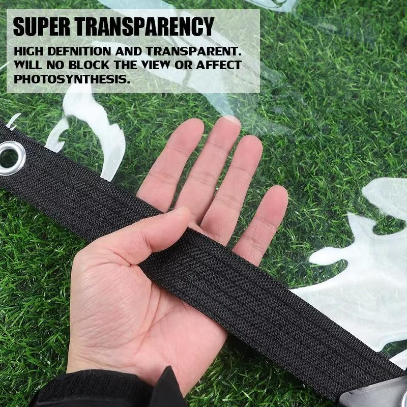 0.3&0.5mm PVC Clear Tarpaulin Thickened Pergola Insulation Film High Transparent Rainproof Cloth Terrace Screen Gazebo Raincover