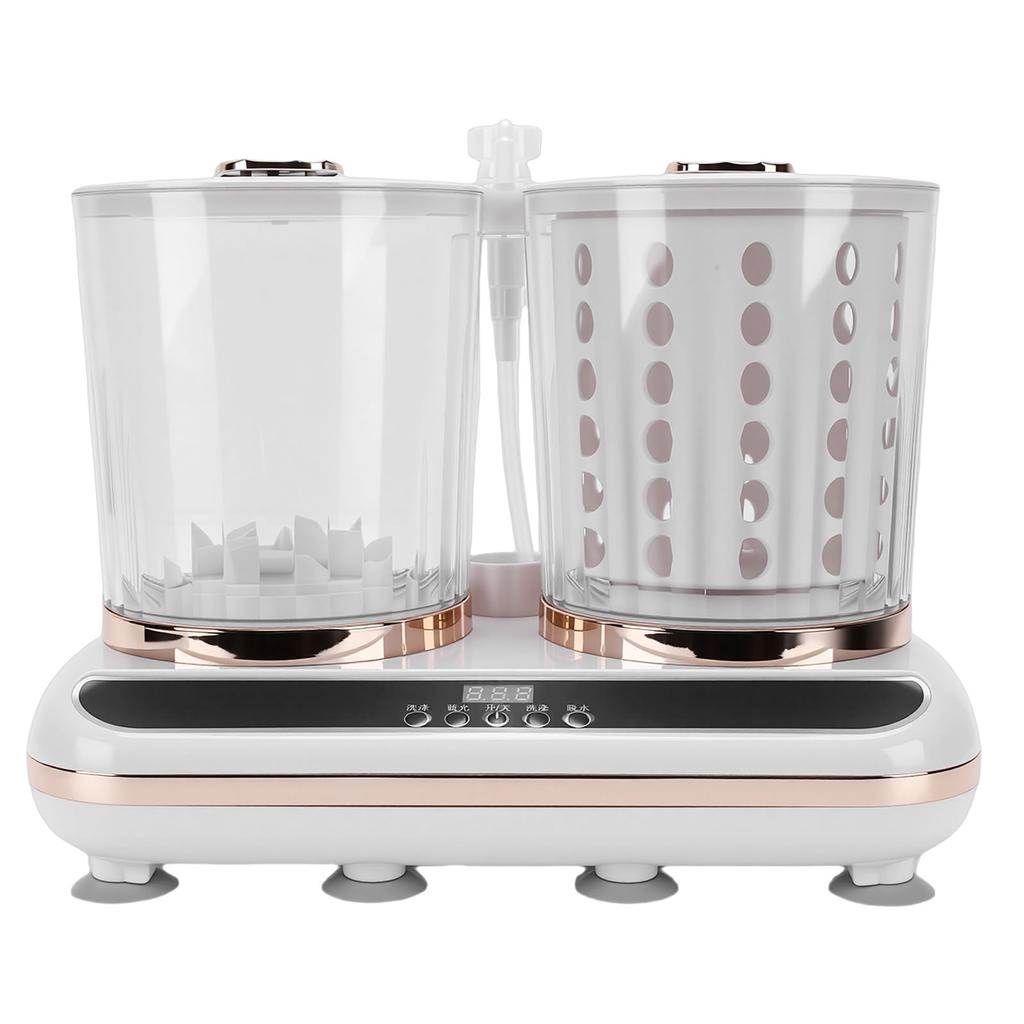 Underwear Washing Machine with Dual Cup Spin Dry Drain Pipe Rechargeable Portable Underwear Washer for Bathroom Home