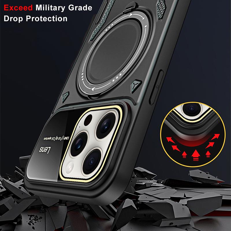 Pro iPhone 16 Luxusní magnetické pouzdra se stojánkem Pro iPhone 16 Pro Max Pancéřové Nárazuvzdorné Měkké Nárazníky Tvrdý Kryt proti pádu Capa 16 Plus