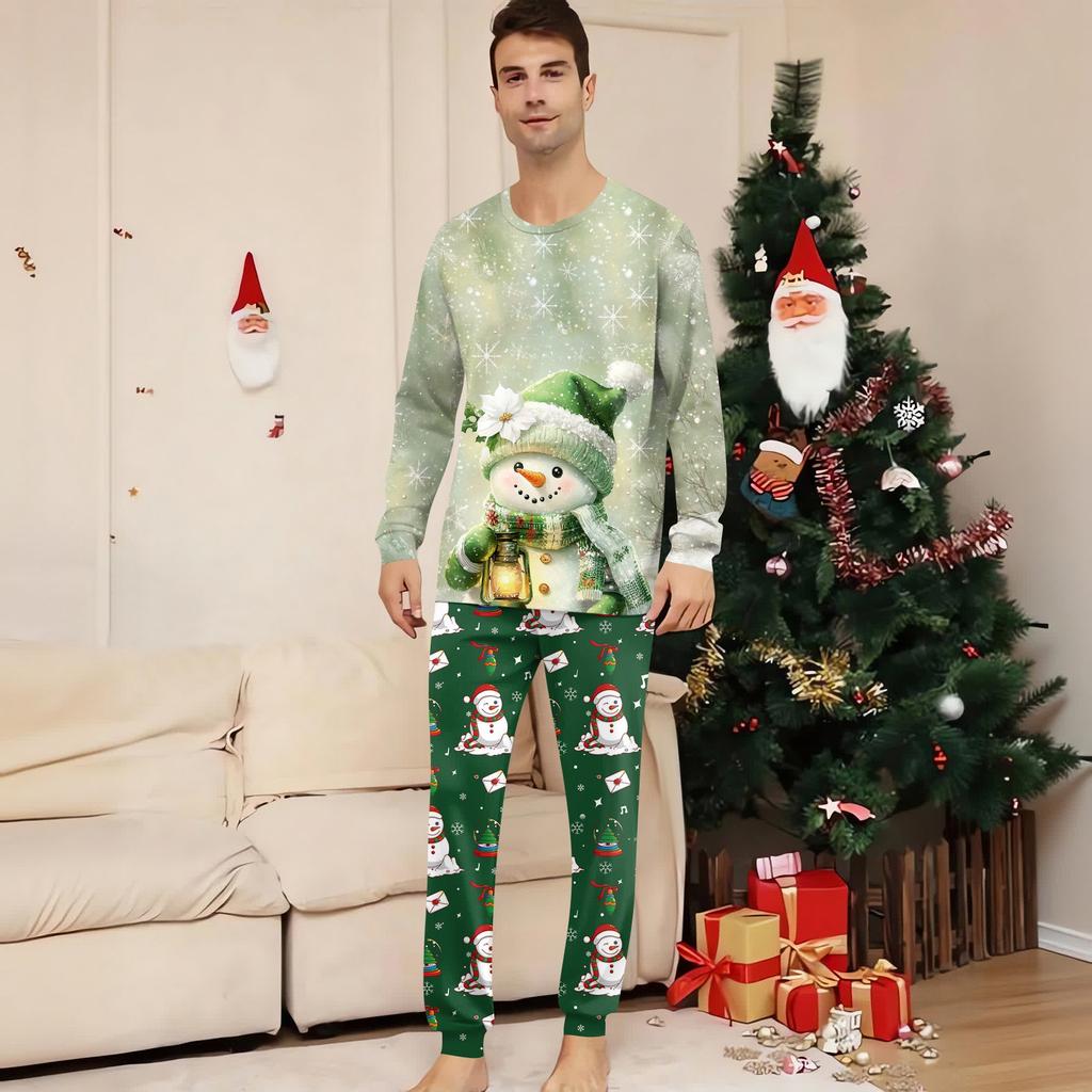 Family Matching Print Sets Pajamas Loungewear Outfits Family Matching Long Sleeve Tops+Pants Set